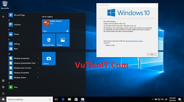 Ghost Windows 10 Anniversary Update 1607 LEGACY - GPT Full Soft da cau hinh