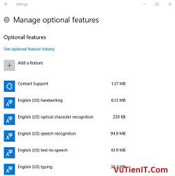 Manage-optional features windows 10 1703