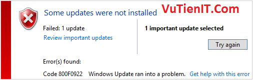 sua loi 0x800F0922, 0xc1900104 Windows Update tren windows 10