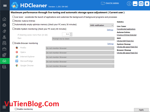 HDCleaner 1.3 active